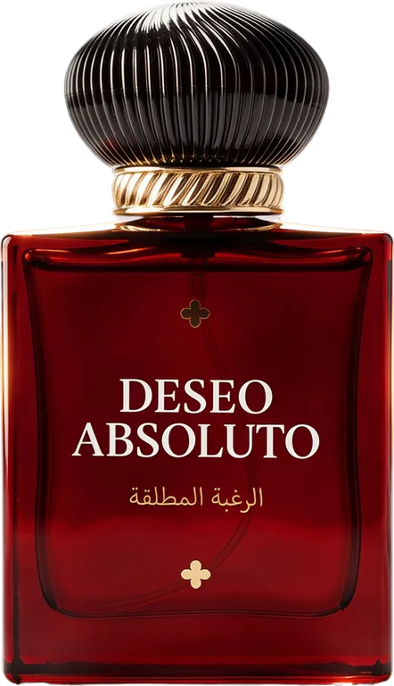 Frasco de Deseo Absoluto de 70 ml, de vidrio rubí, con tapón negro y detalles dorados